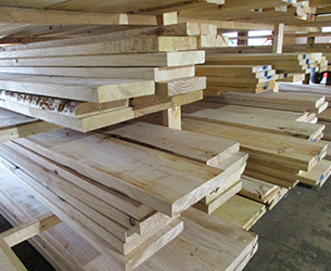 Indoor lumber racks with various sizes 