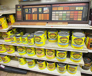Shelves of paint